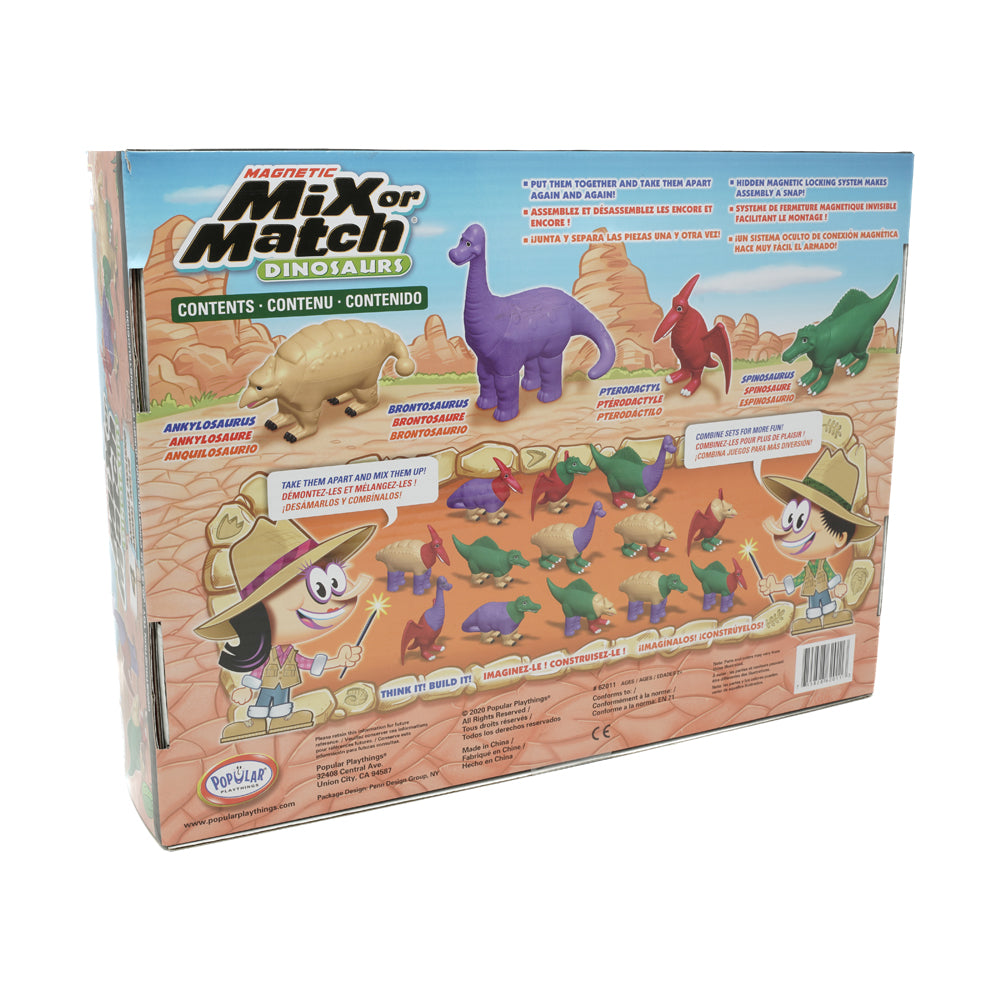 Popular Playthings Magnetic Mix or Match Dinosaurs Set #2 - Interactive Toy