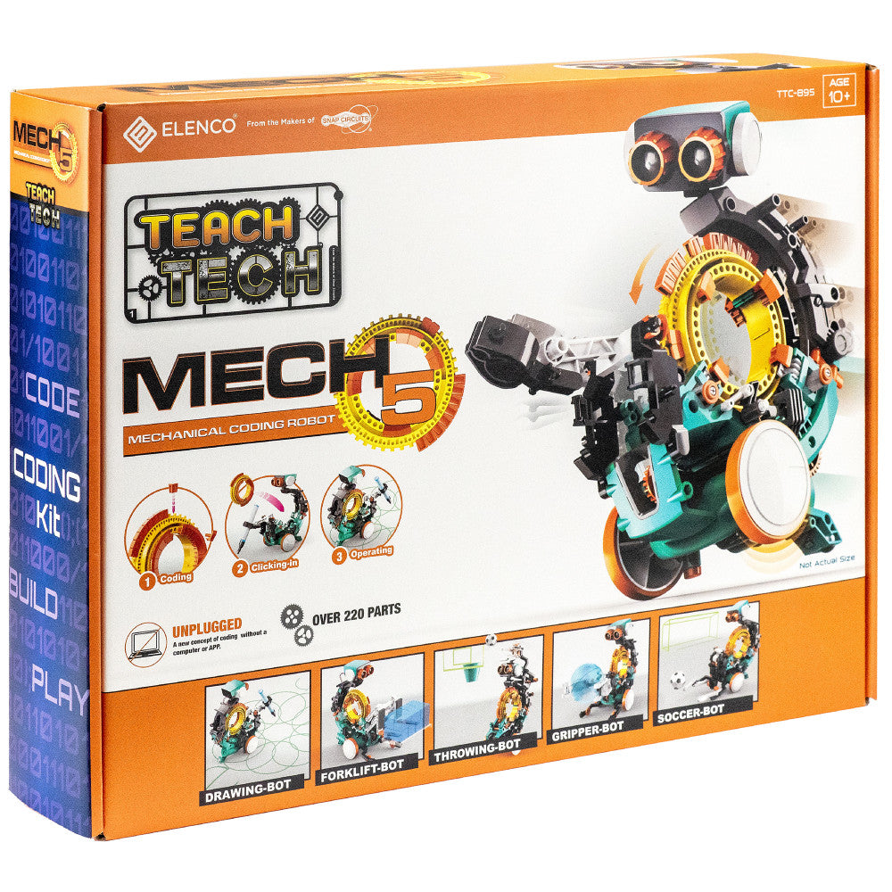 Teach Tech Mech 5 - Mechanical Coding Robot - STEM Educational Toy