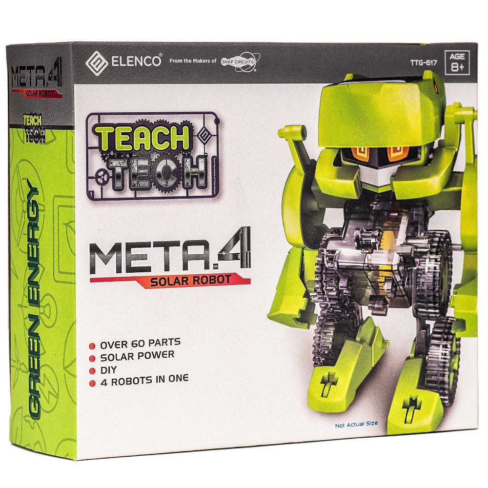 Elenco Teach Tech Meta.4 - Solar-Powered Transforming Robot Kit - STEM Educational Toy for Kids 8+