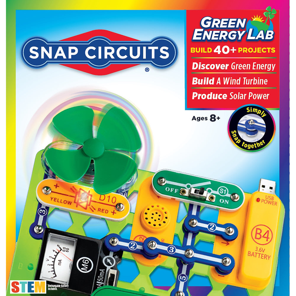 Snap Circuits Green Energy LAB - Solar, Wind & Hydro Power - Electronics Kit for Kids 8+