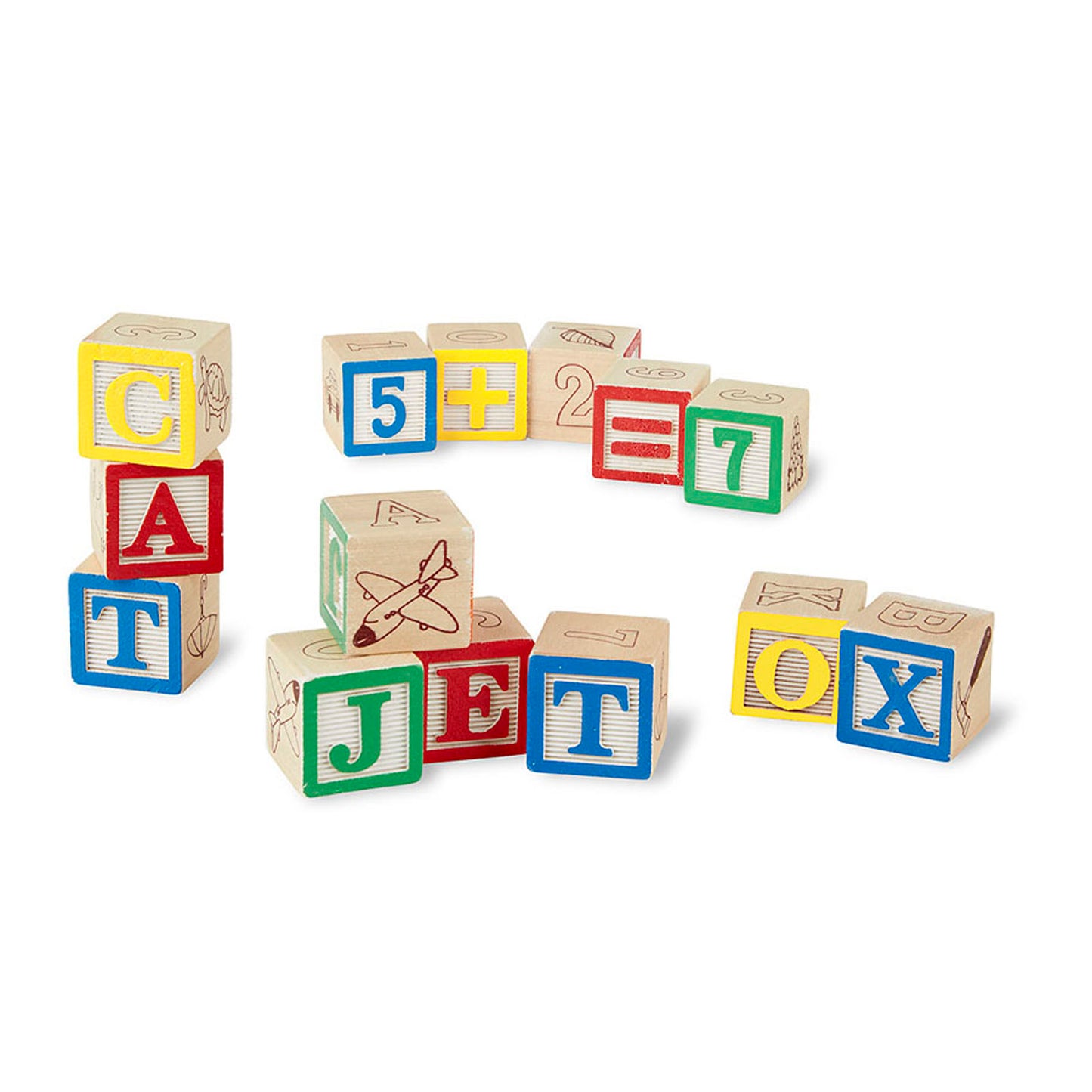 Melissa & Doug Wooden ABC/123 Block Set - 50 Piece Educational Toy