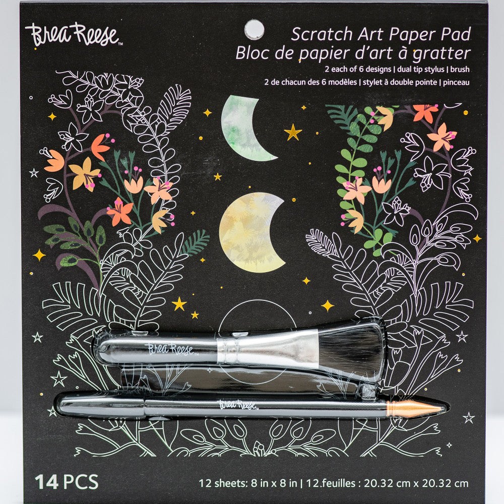 Brea Reese: Scratch Art Paper Pad - Golden Celestial - 12 Designs