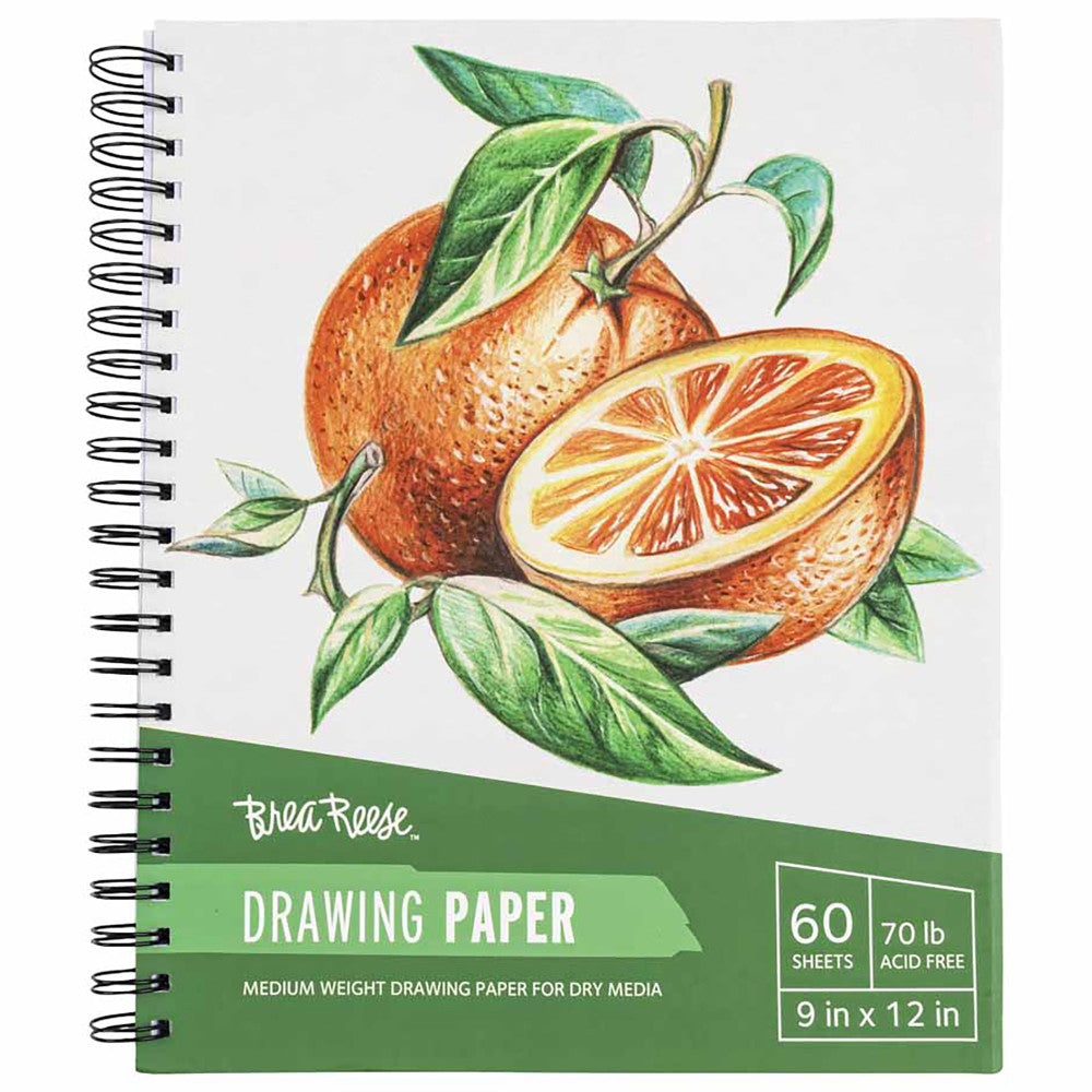 Brea Reese: Drawing Paper Pad Spiral-Bound 60 Sheets - 9x12" - 70 lb, Acid-Free