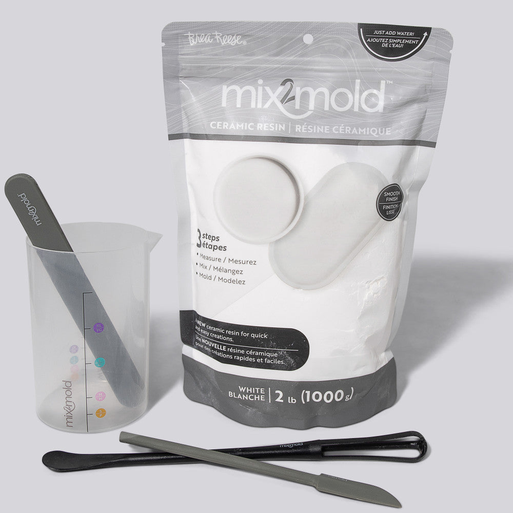 Brea Reese: Mix2Mold Ceramic Resin - White Powder 2lb Bag - 1000g