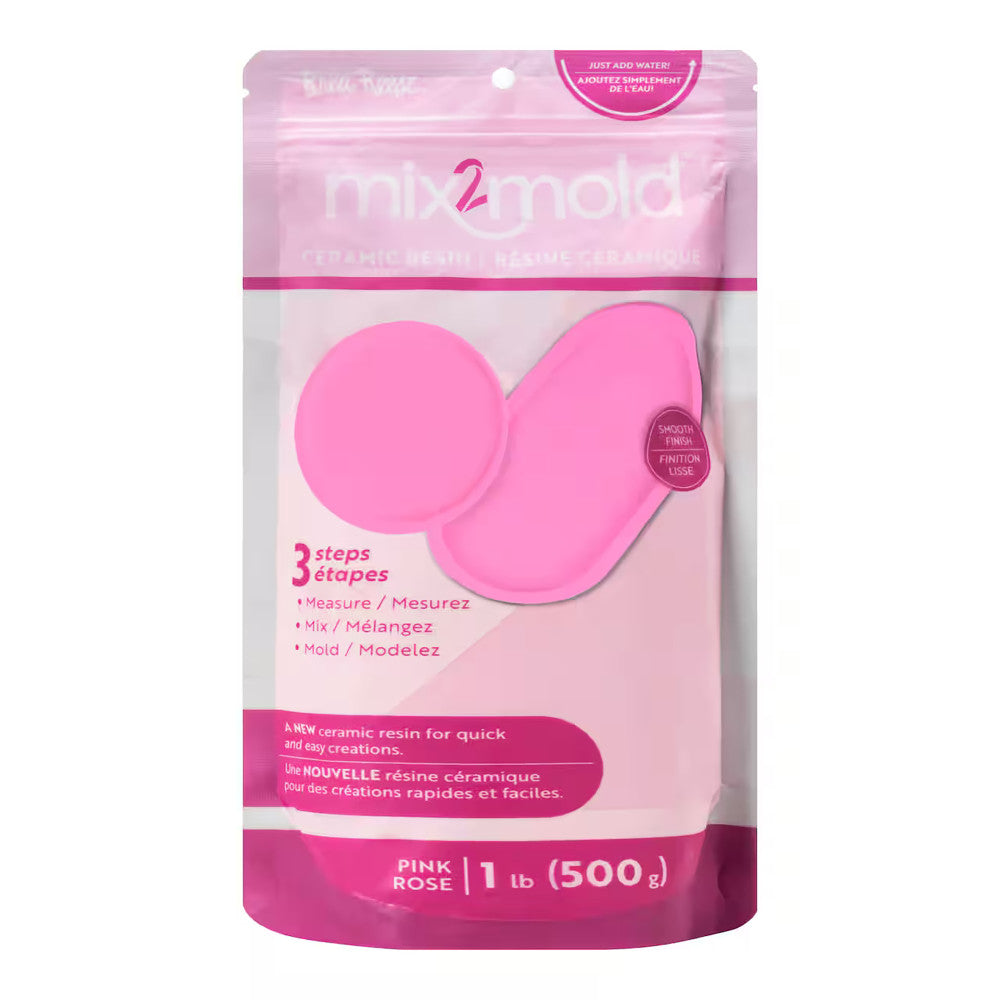 Brea Reese: Mix2Mold Ceramic Resin - Pink Powder 1lb Bag - 500g