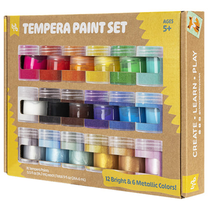 Little Yellow Bicycle: Tempera Paint Set - 12 Bright & 6 Metallic Colors