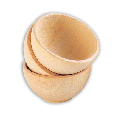 TickiT Beechwood Sensory Wooden Bowls - Set of 3