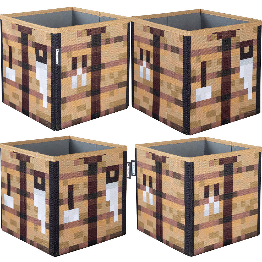 Minecraft: Fabric Storage Boxes: 2pc - Creeper & Crafting Table - 10" Collapsible Cubes