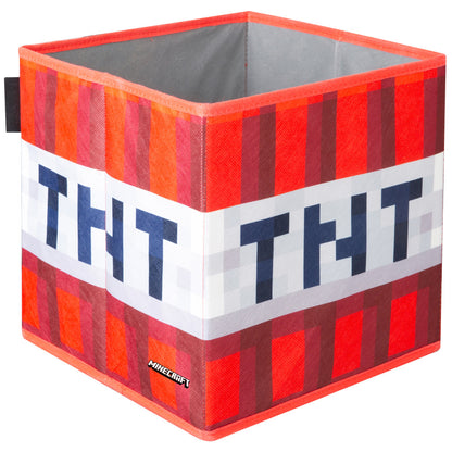 Minecraft: Fabric Storage Boxes: 2pc - TNT & Grass Block - 10" Collapsible Square Cubes