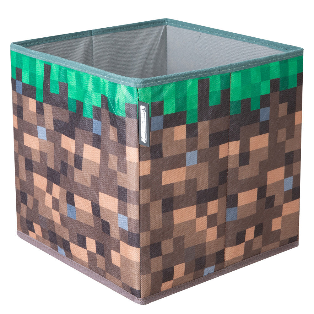 Minecraft: Ottoman - Small - Pixel Grass Block Collapsible Storage w/ Lid