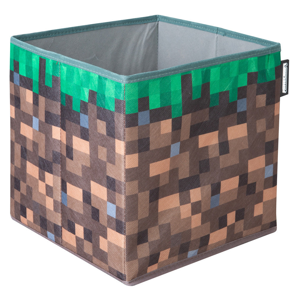 Minecraft: Ottoman - Small - Pixel Grass Block Collapsible Storage w/ Lid