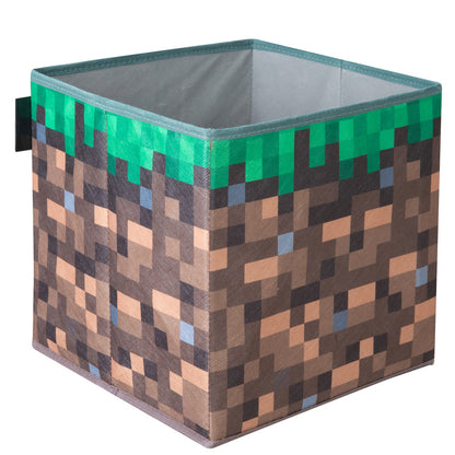 Minecraft: Ottoman - Small - Pixel Grass Block Collapsible Storage w/ Lid