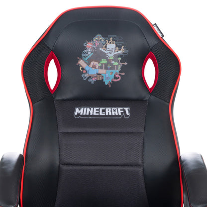 Minecraft: Gaming Chair - Black-Red - 24 x 26", Adult Computer & Desk Chair