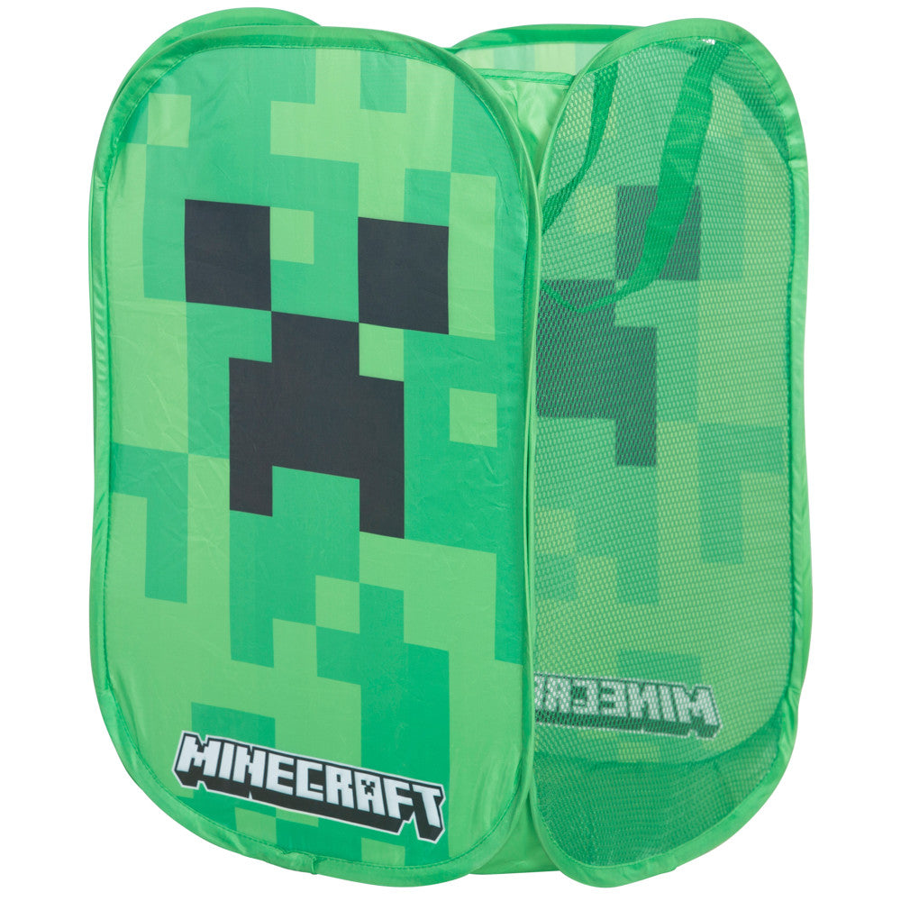 Minecraft: Laundry Basket - Creeper - Green Pixel Cube, Pop-Up & Collapse