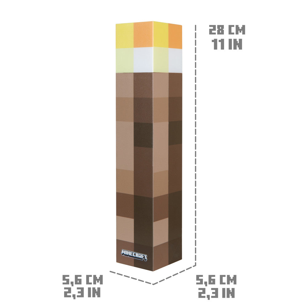 Minecraft: LED Torch - 11" Brownstone Pixels Torch Replica, 4 Light Options