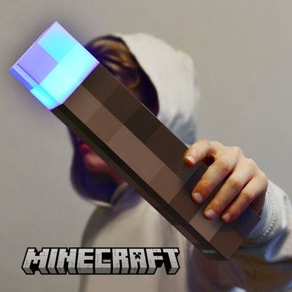 Minecraft: LED Torch - 11" Brownstone Pixels Torch Replica, 4 Light Options