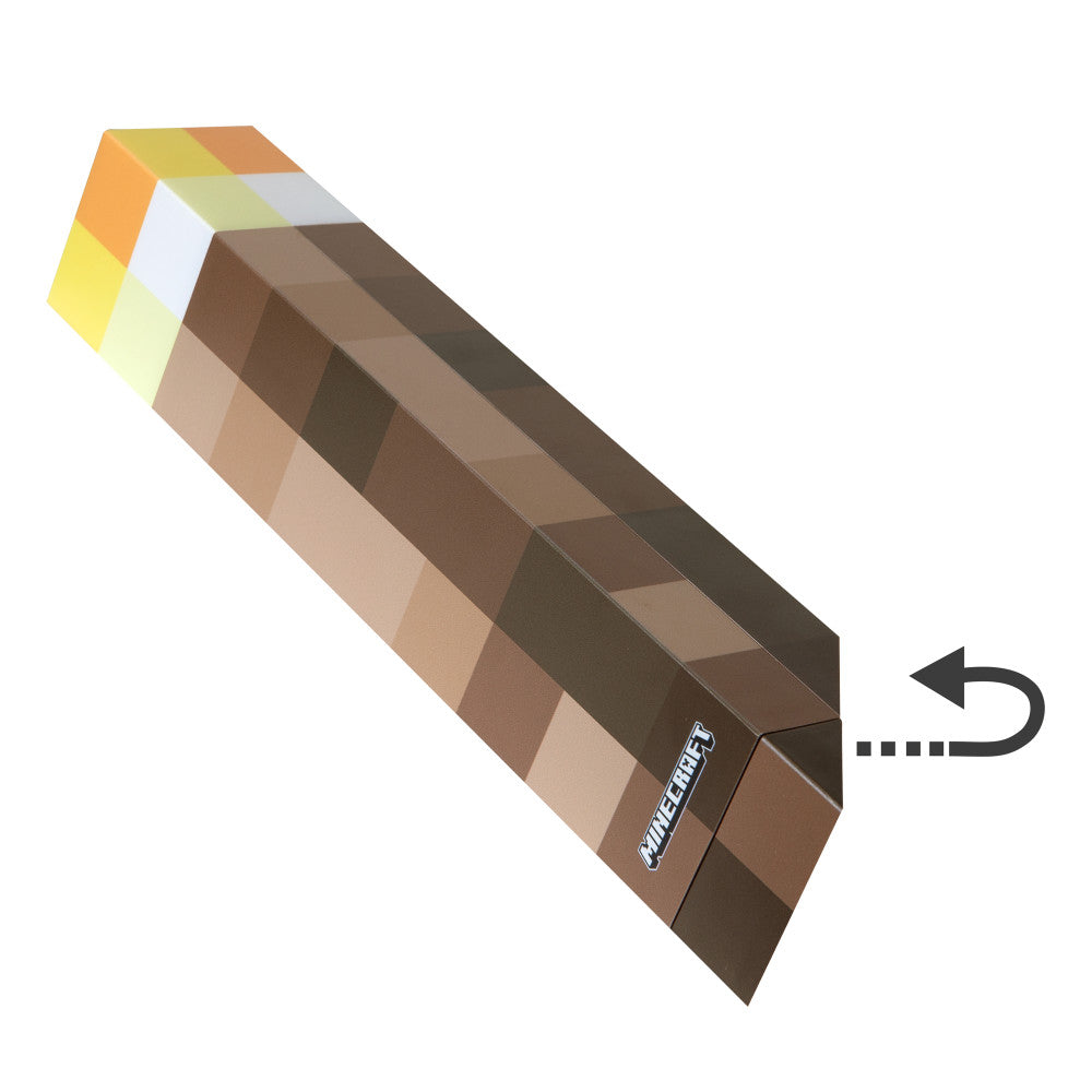 Minecraft: LED Torch - 11" Brownstone Pixels Torch Replica, 4 Light Options