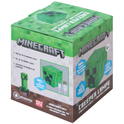 Minecraft: LED Night Lamp - Creeper - 4" Green Pixel Cube Night Light