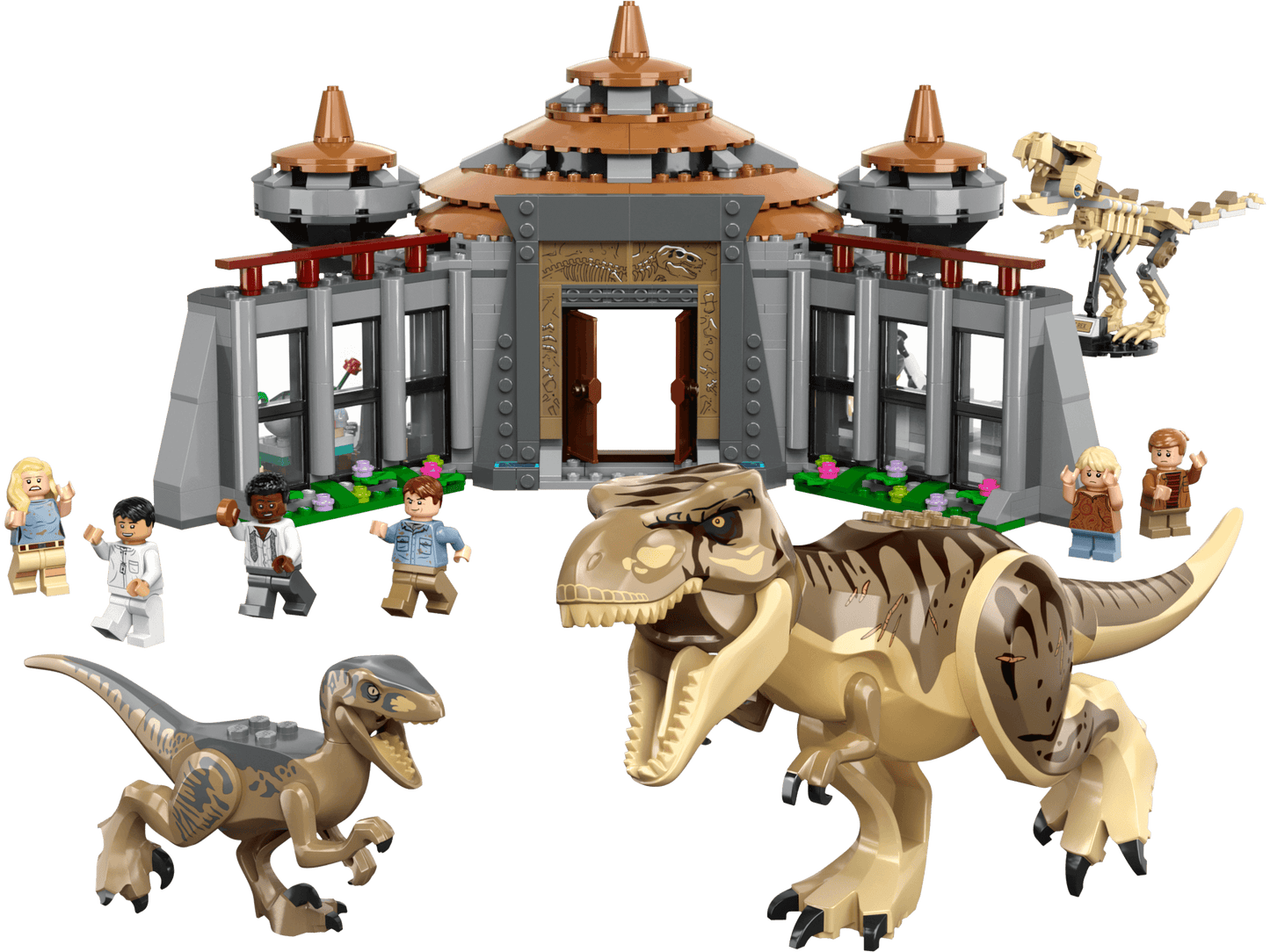 LEGO Jurassic Park Visitor Center: T. rex & Raptor Attack Building Set 76961 - 693 Pieces