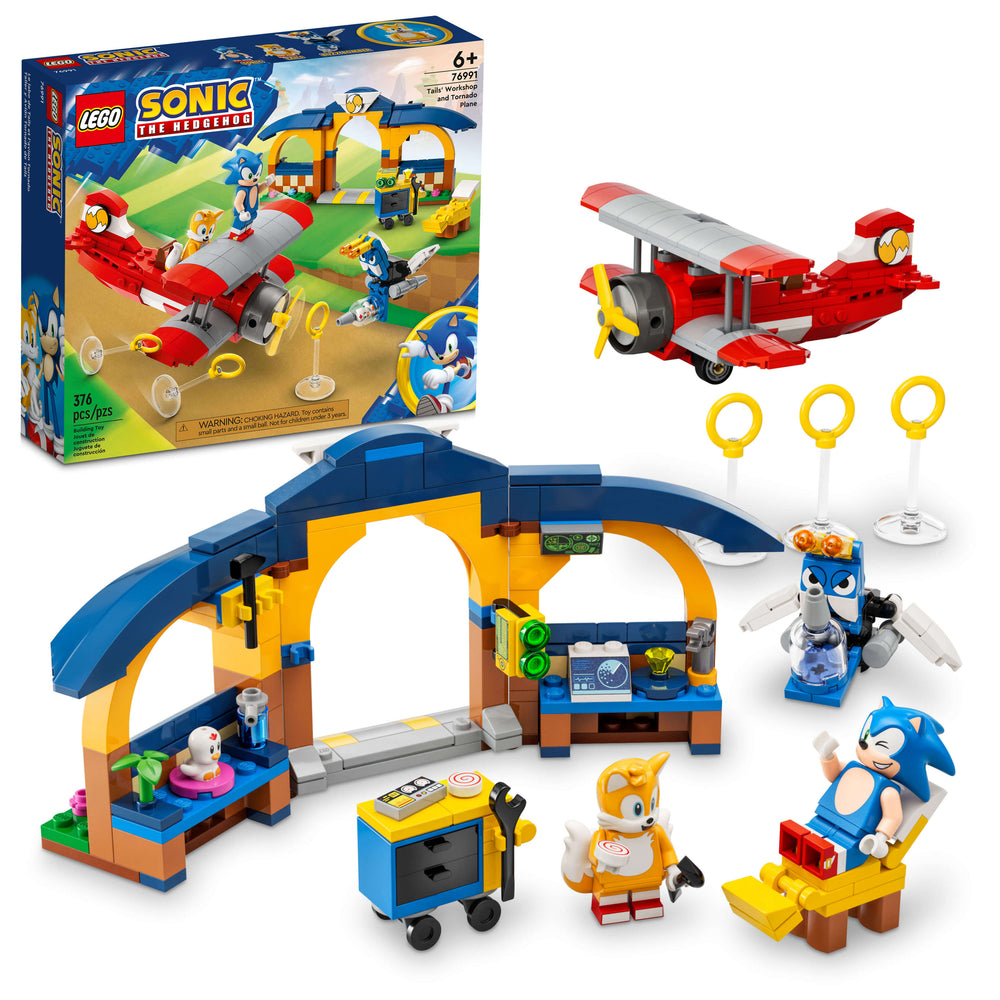 LEGO Sonic the Hedgehog Tails' Workshop and Tornado Plane Building Set - 376 Pieces