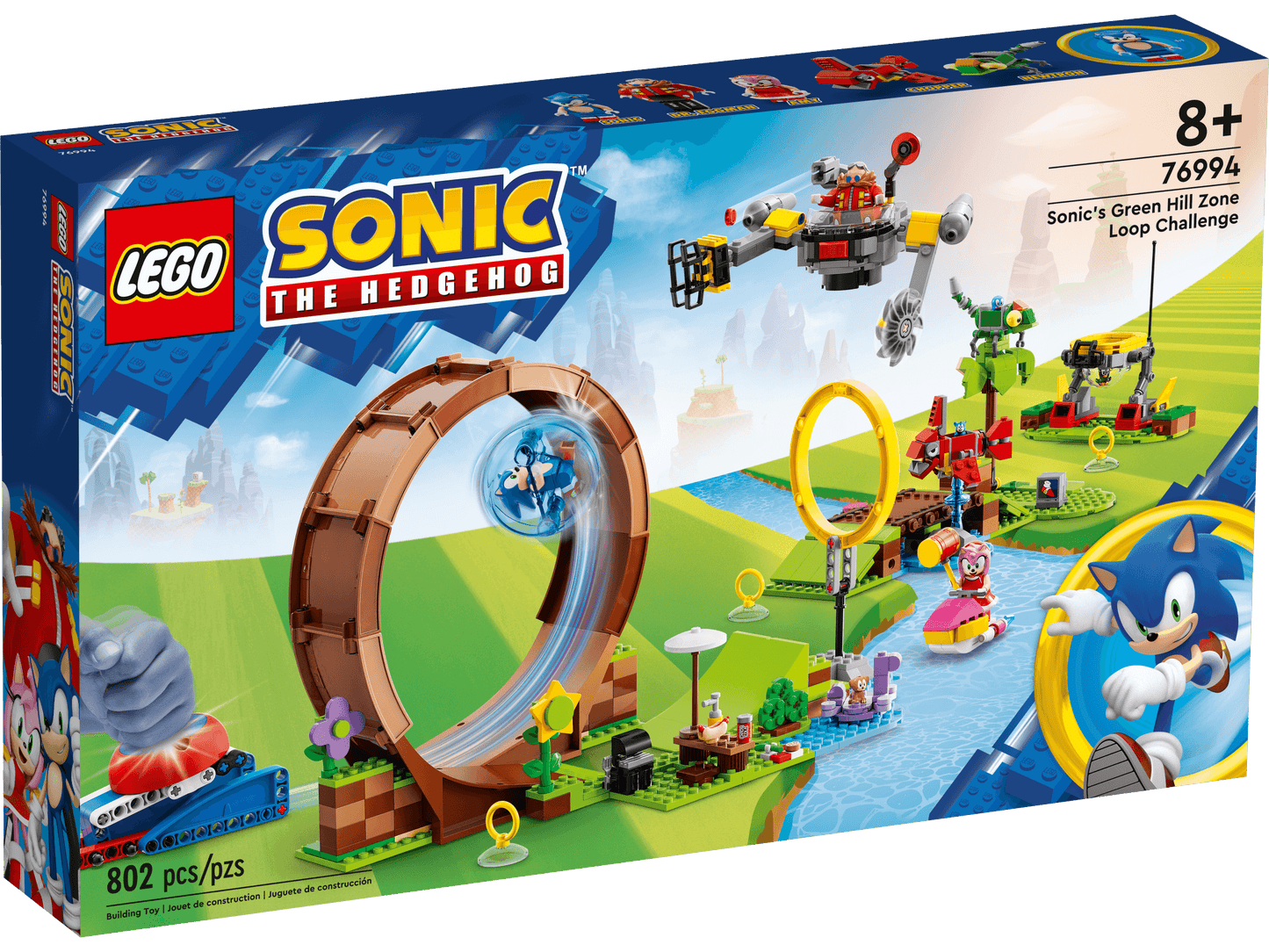 LEGO Sonic the Hedgehog Green Hill Zone Loop Challenge Building Set 76994 - 802 Pieces