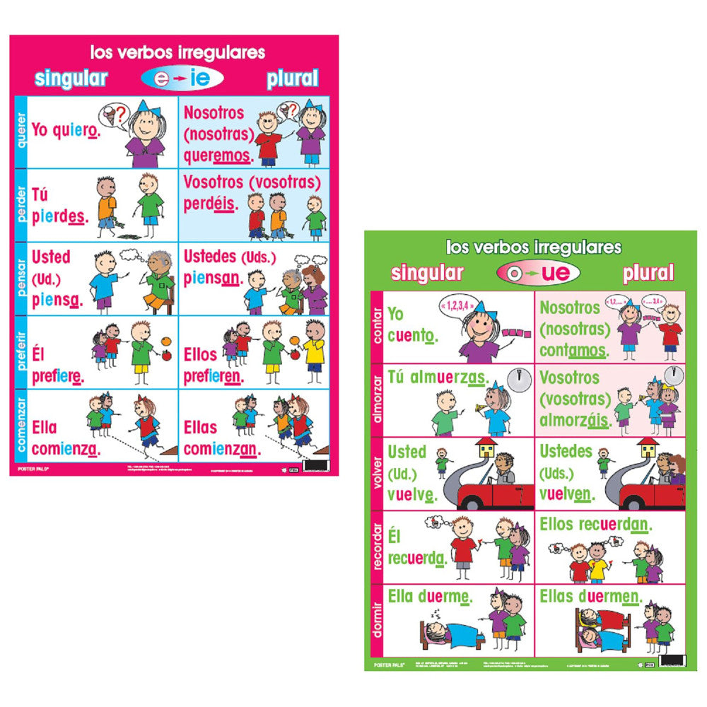 Poster Pals Spanish Irregular Verbs Teaching Set - 7 Educational Posters