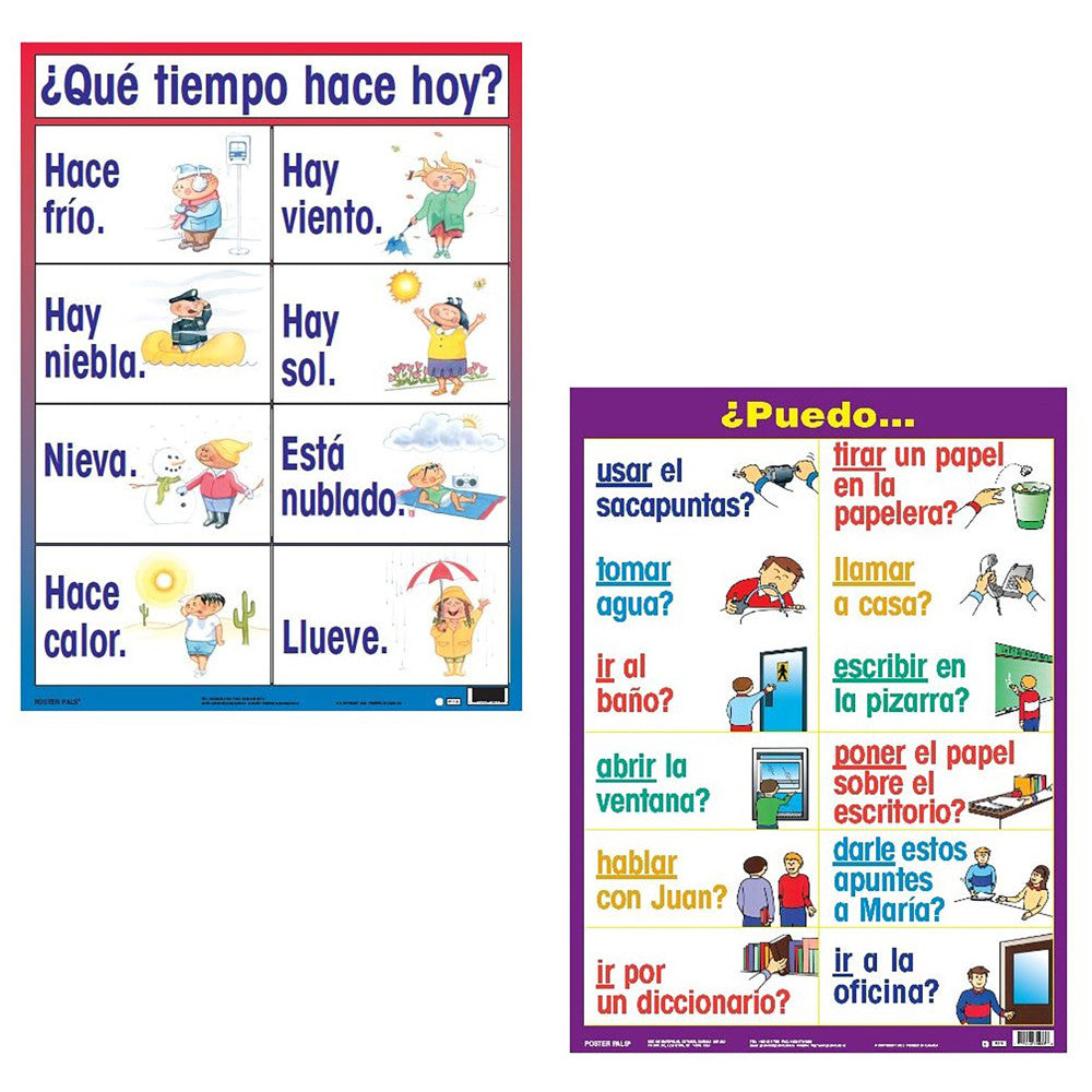 Poster Pals Spanish Language Educational Posters - Vibrant Classroom Set