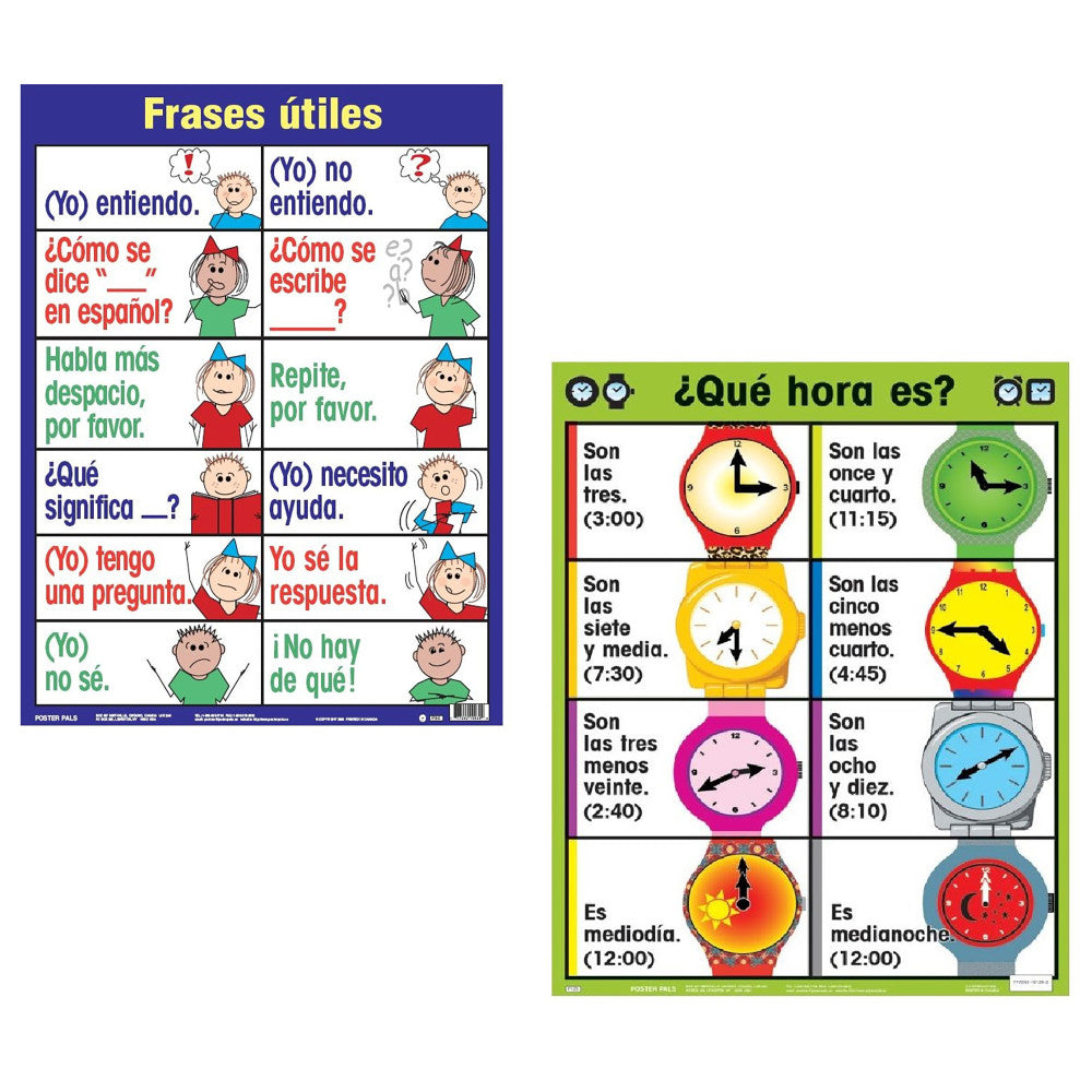 Poster Pals Spanish Language Educational Posters - Vibrant Classroom Set