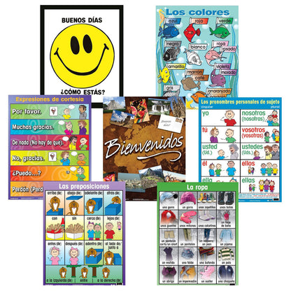 Poster Pals Spanish Language Educational Posters - Classroom Basics Set