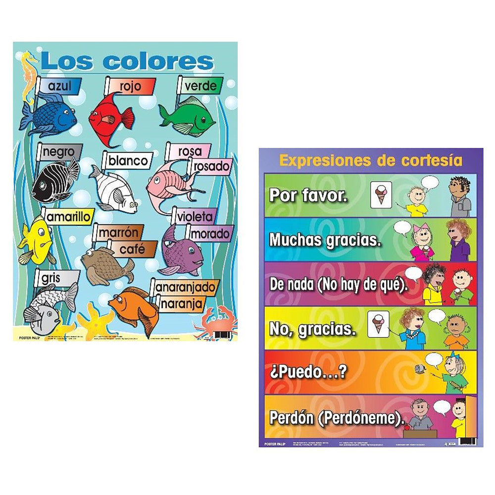 Poster Pals Spanish Language Educational Posters - Classroom Basics Set