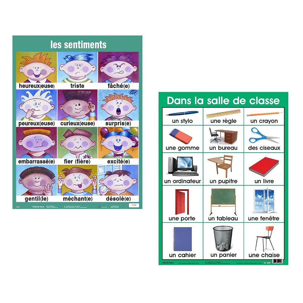 Poster Pals 7-Piece French Language Educational Poster Set