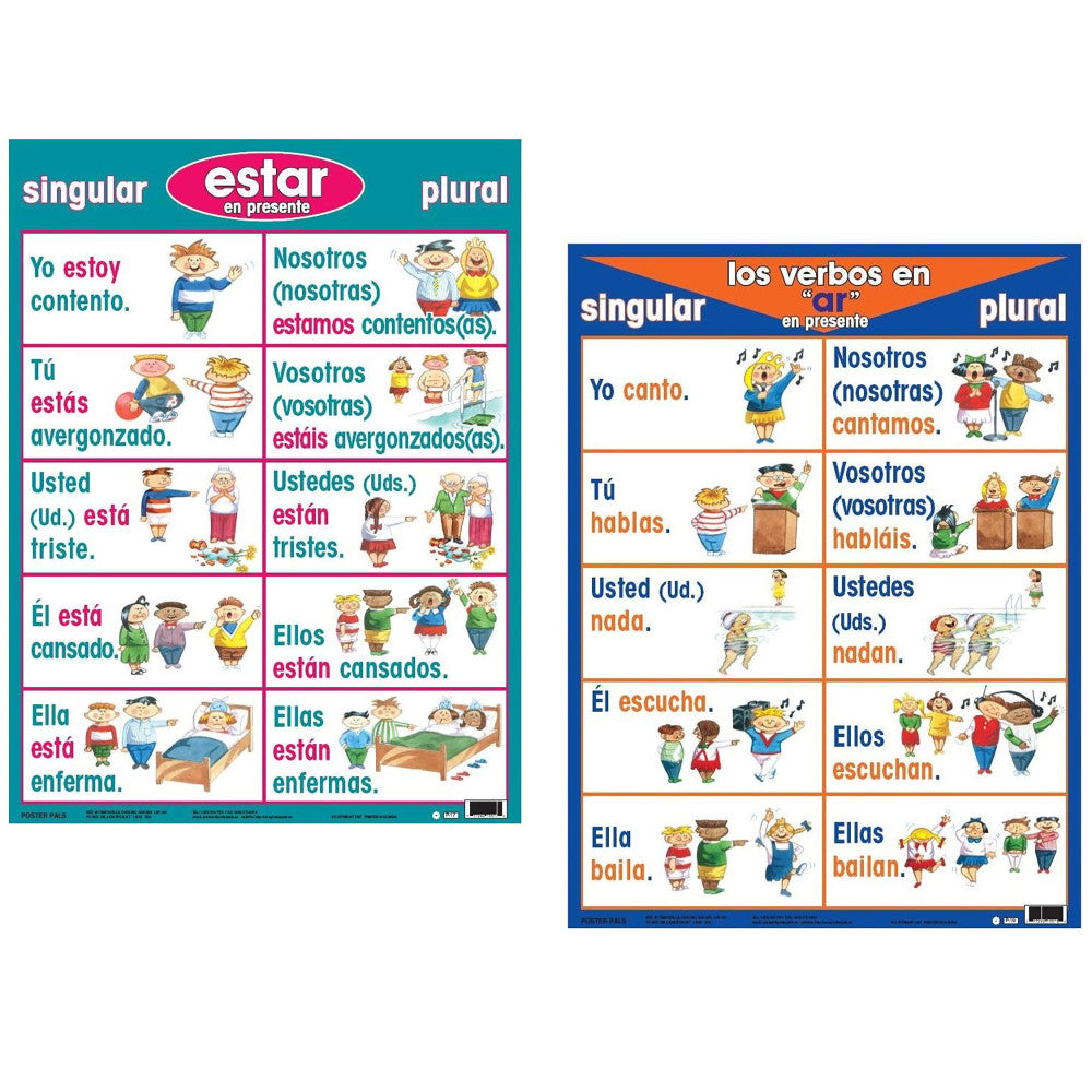 Poster Pals Spanish Verb Basics - 7 Educational Posters Set