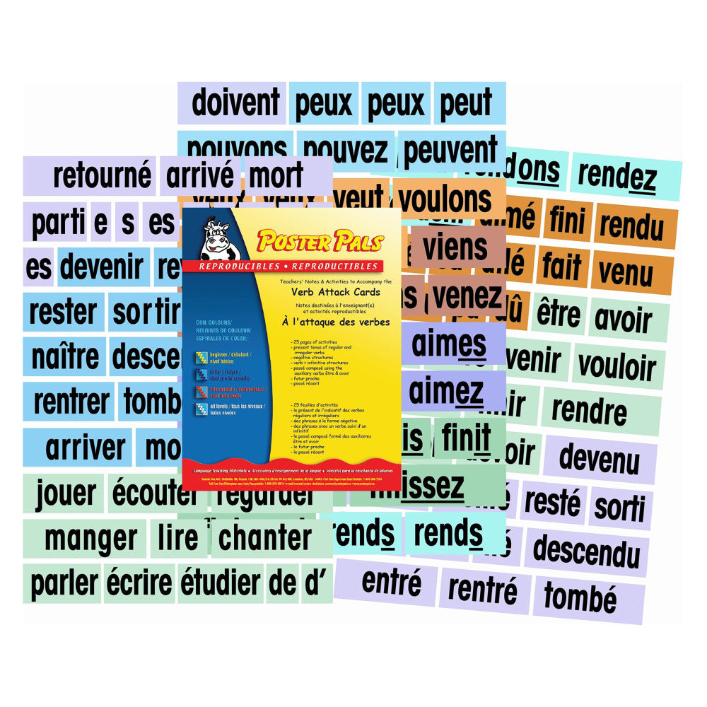 Poster Pals French Verb & Vocabulary Learning Set - Educational Language Teaching Cards