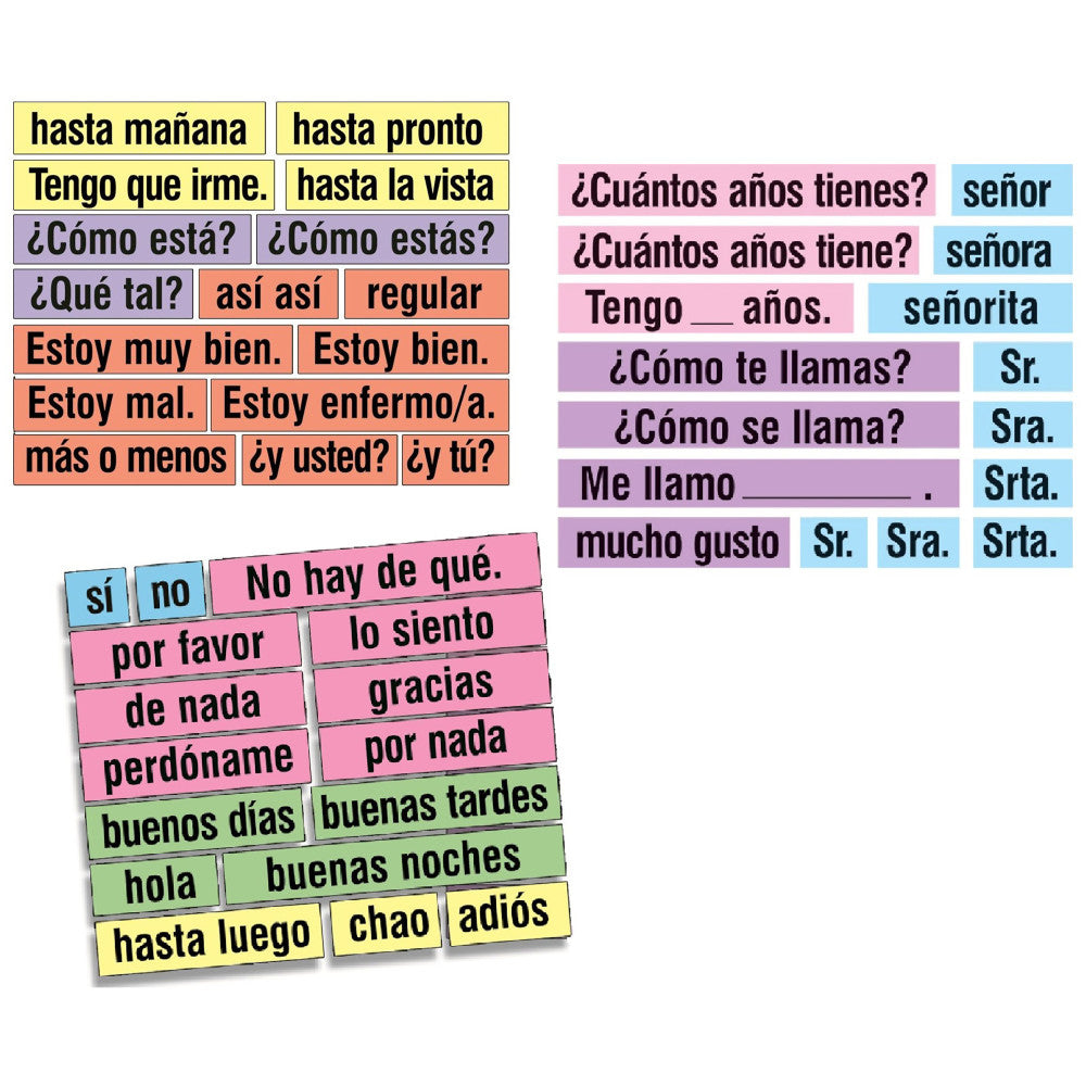 Poster Pals Spanish Vocabulary Teaching Cards - 48 Piece Set