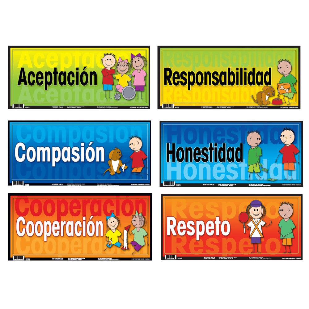 Poster Pals Spanish Character 6-Piece Educational Poster Set