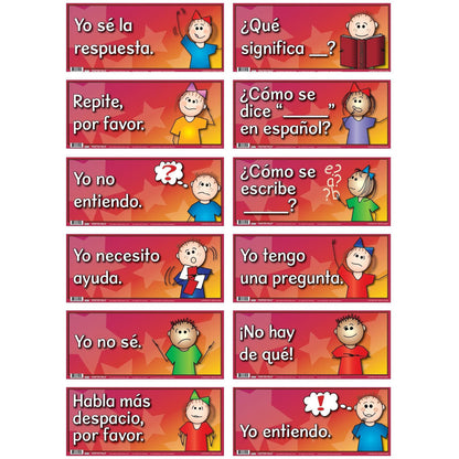 Poster Pals 12-Piece Spanish Language Teaching Anchor Phrase Posters Set