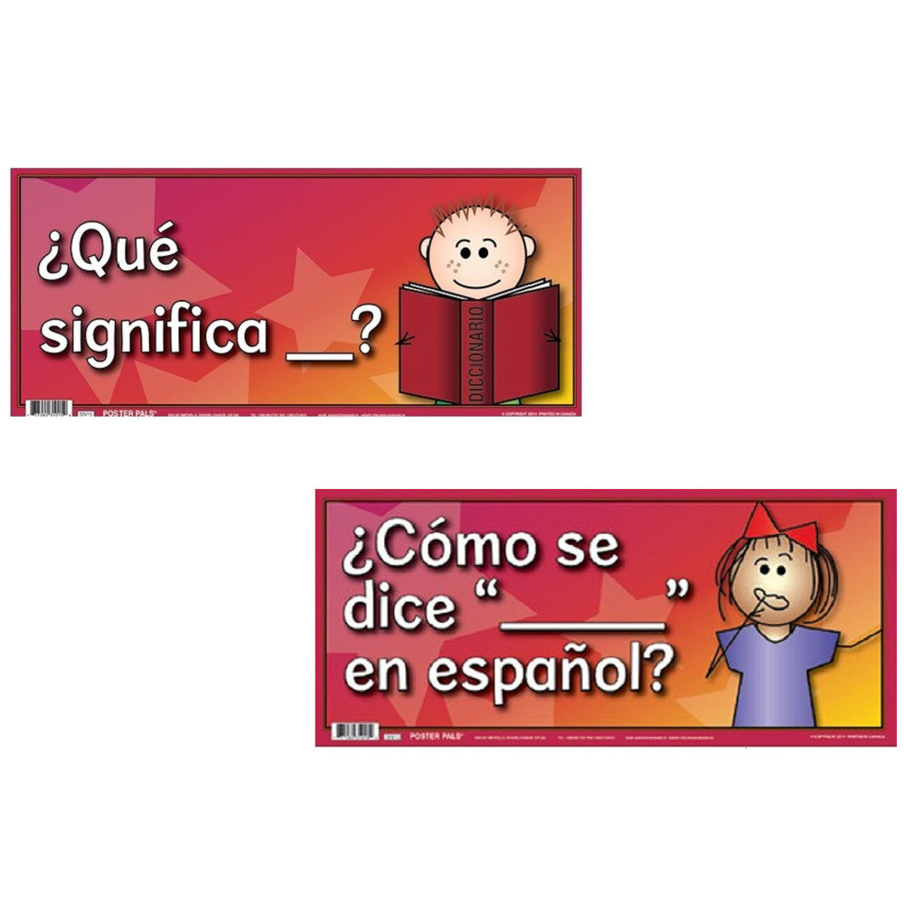 Poster Pals 12-Piece Spanish Language Teaching Anchor Phrase Posters Set