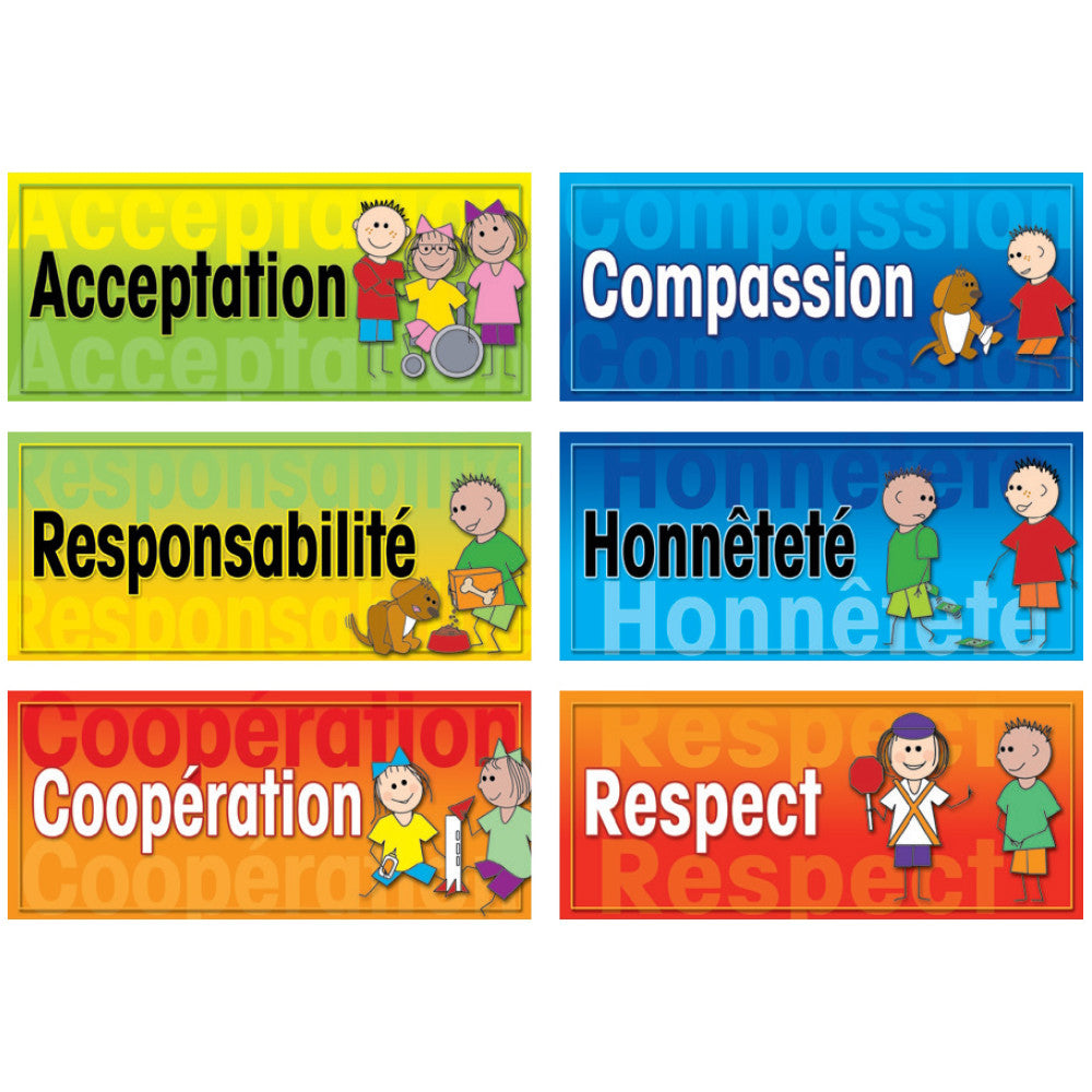 Poster Pals French Character 6-Piece Educational Poster Set