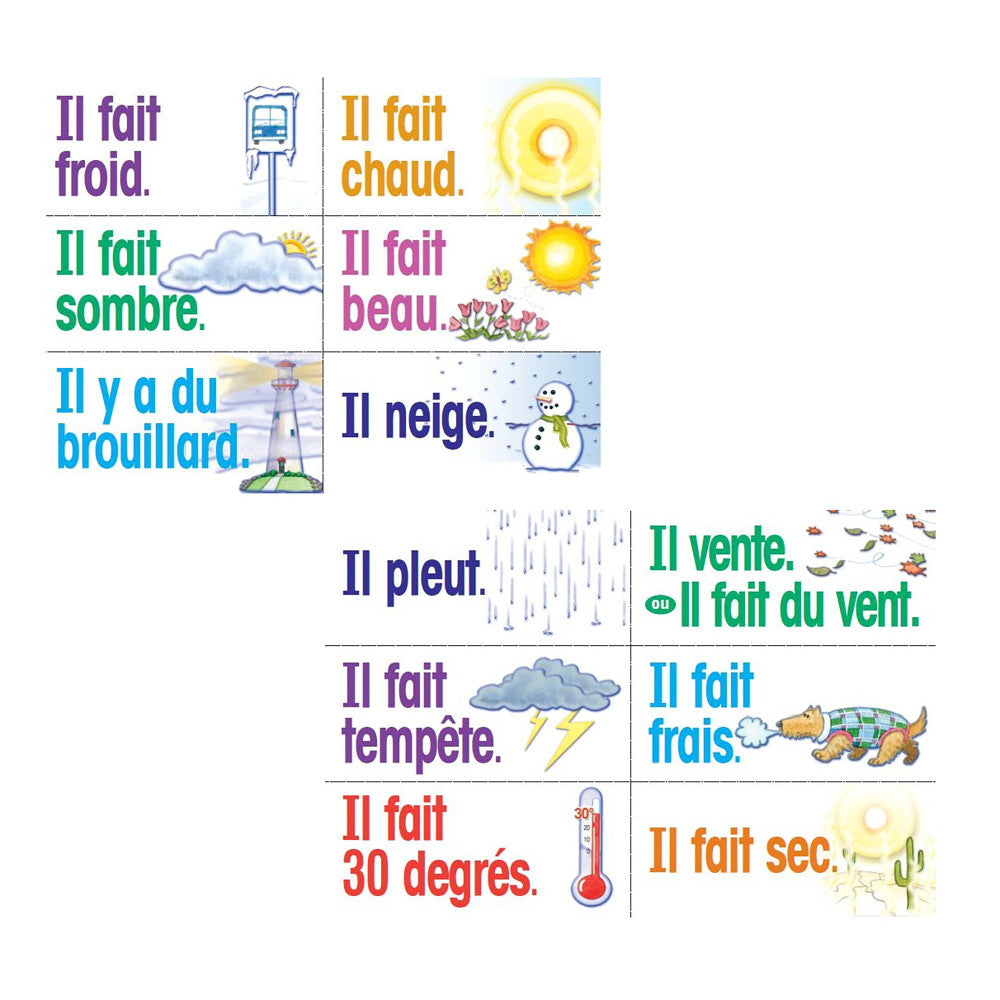 Poster Pals French Language Educational Chart Set - 36 Laminated Cards