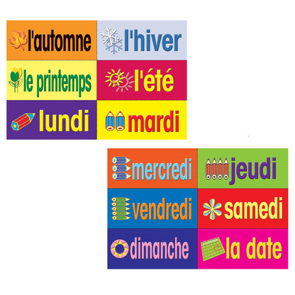 Poster Pals French Language Educational Chart Set - 36 Laminated Cards