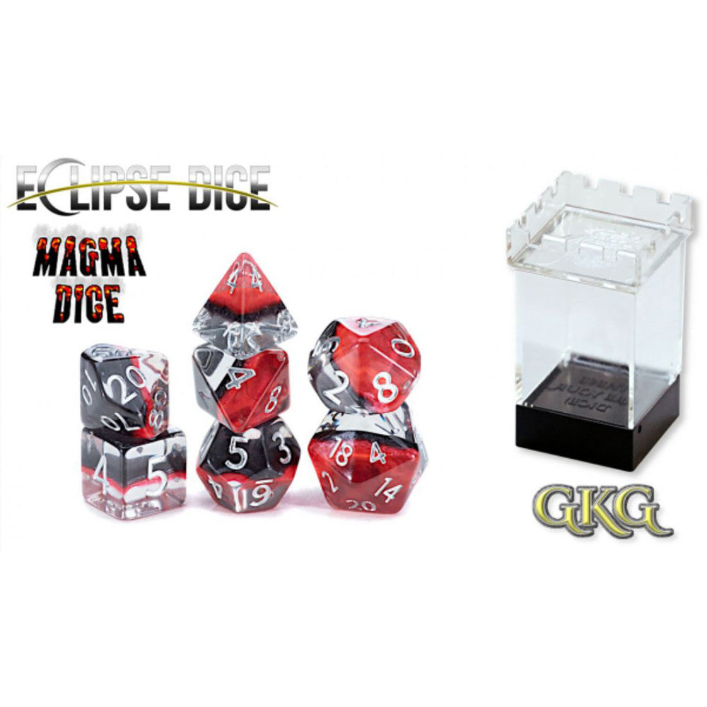 Gate Keeper Games Eclipse Dice: Magma 7-Piece Polyhedral Dice Set