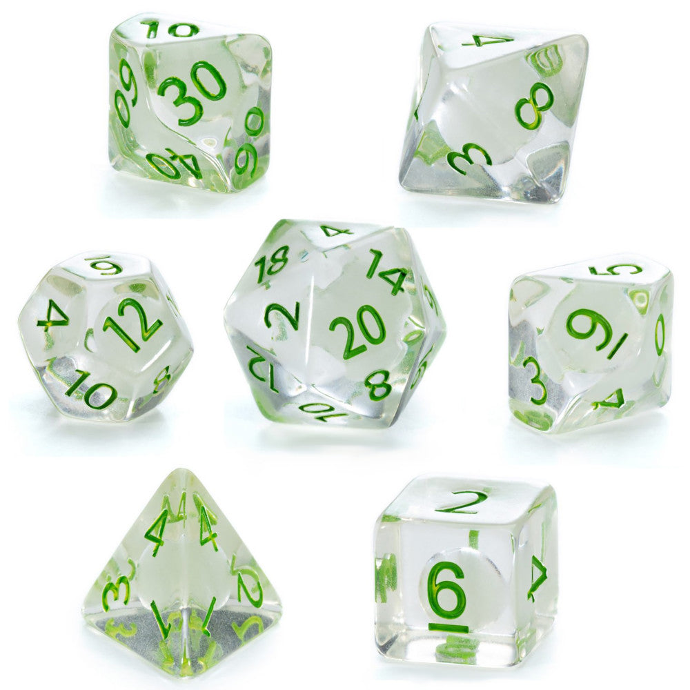 Gate Keeper Games Firefly Dice - 7 Piece Glow-in-the-Dark Resin Dice Set