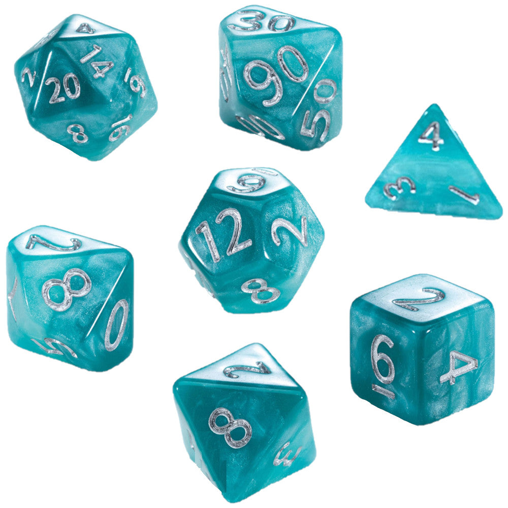 Mighty Tiny Dice: Caribbean Tide 7-Piece RPG Mini Dice Set