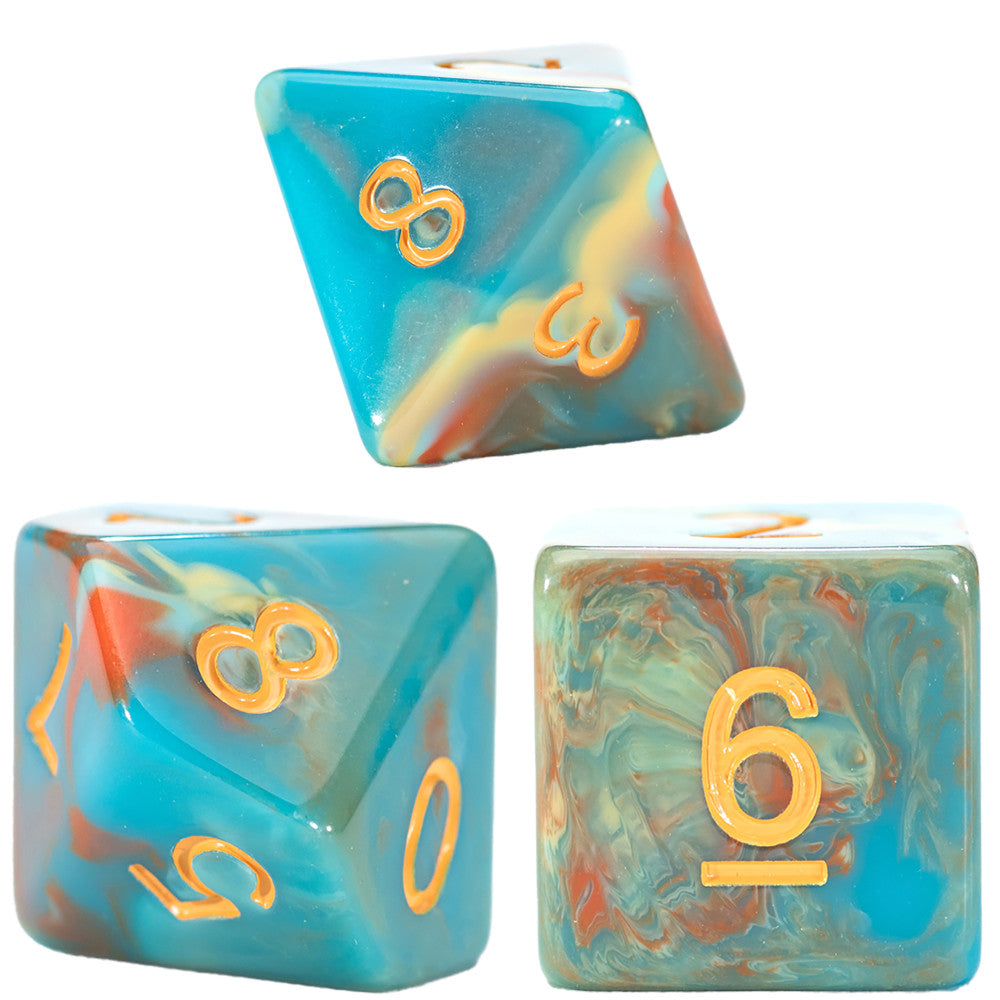 Gate Keeper Games and Dice: Van Gogh Dice: Self Portrait - 7pc RPG Set