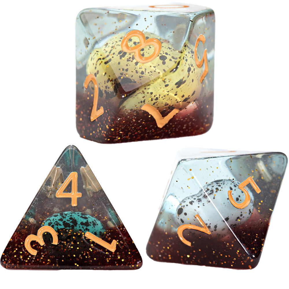 Gate Keeper Games and Dice: Inclusion Dice: Dinosaur Eggs - 7pc RPG Set