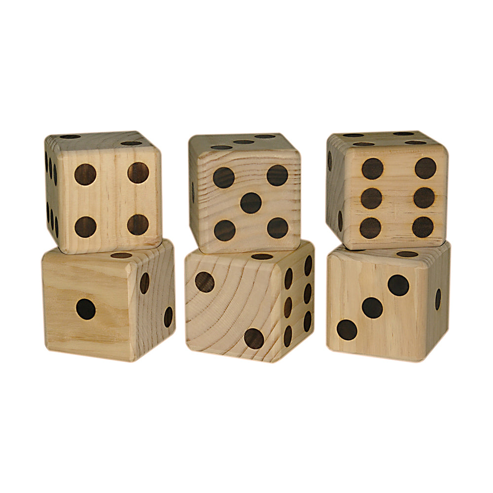 Front Porch Classics Jumbo Wooden Dice Set with Nylon Carry Bag