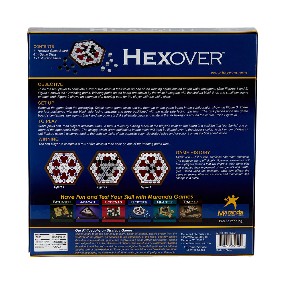 HEXOVER Strategy Board Game with Reversible Disks