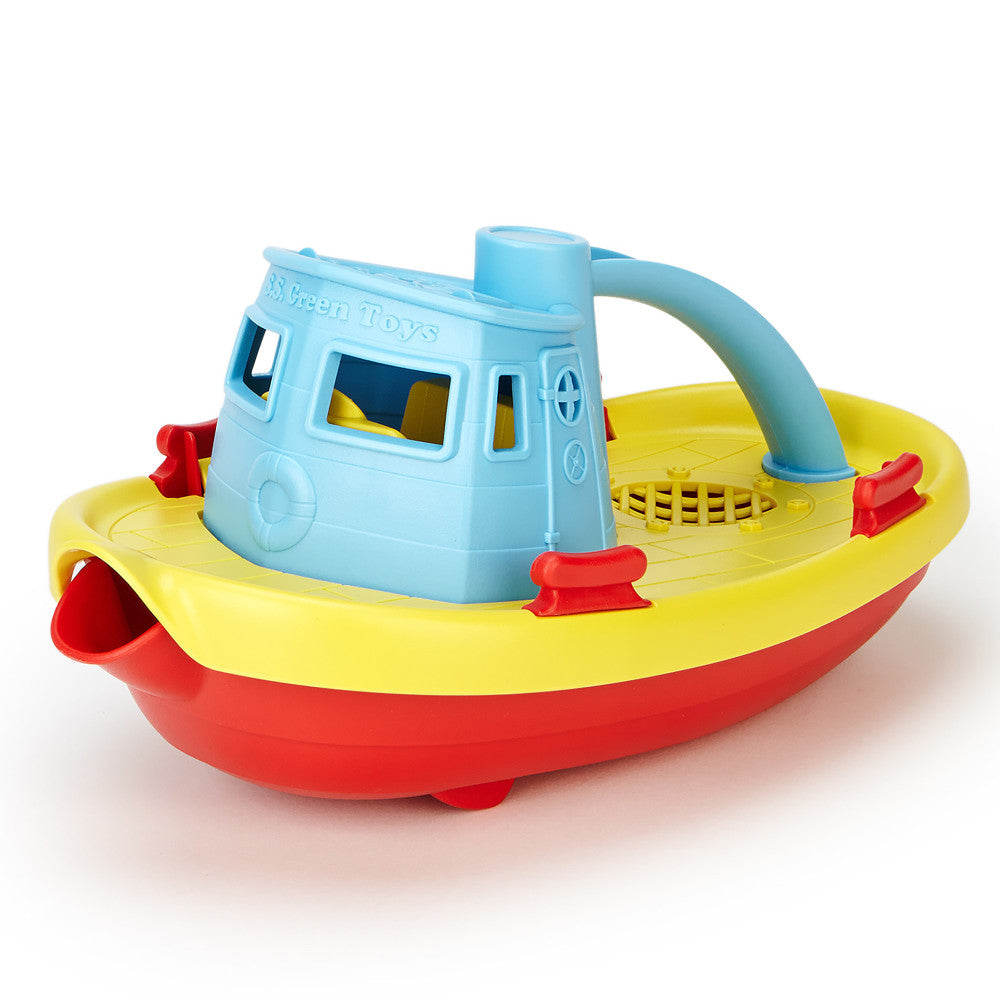 Green Toys: My First Tugboat - Blue Top - Fun Floating Bathtime Play Toy, Ages 6 Months+