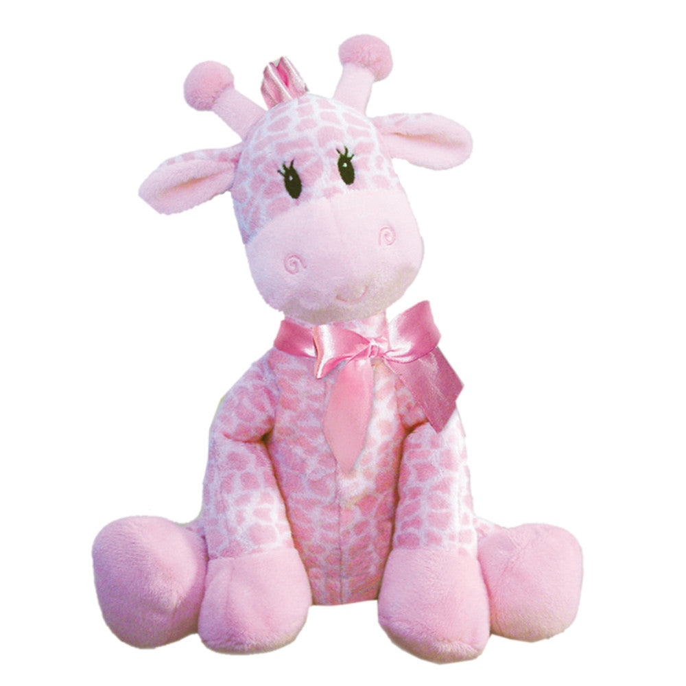 First and Main 11 inch Jingles Plush Giraffe - Pink