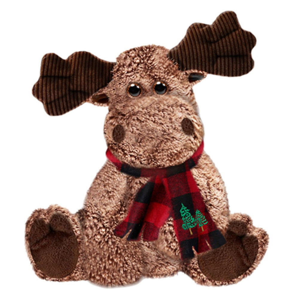 First and Main 7 Inch Holiday Marley Moose Plush with Festive Scarf